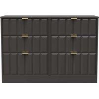 Welcome Furniture Ready Assembled New York 6 Drawer Midi Chest In Graphite