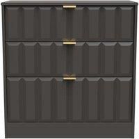 Welcome Furniture Ready Assembled New York 3 Drawer Deep Chest In Graphite