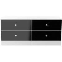 Welcome Furniture Ready Assembled Yarmouth 4 Drawer Bed Box In Black Gloss & White