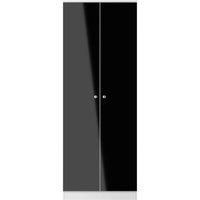 Welcome Furniture Ready Assembled Yarmouth Tall Plain Wardrobe In Black Gloss & White