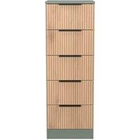 Welcome Furniture Ready Assembled Java 5 Drawer Bedside Cabinet