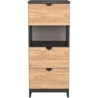Welcome Furniture Ready Assembled Bora 3 Drawer Open Shelf Bedside Cabinet