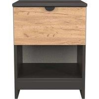 Welcome Furniture Ready Assembled Bora 1 Drawer Open Shelf Bedside Cabinet