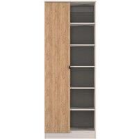 Welcome Furniture Ready Assembled Bora 1 Door Open Shelf Double Wardrobe