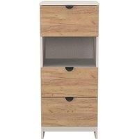 Welcome Furniture Ready Assembled Bora 3 Drawer Open Shelf Bedside Cabinet