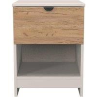 Welcome Furniture Ready Assembled Bora 1 Drawer Open Shelf Bedside Cabinet, Cream