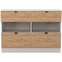 Welcome Furniture Ready Assembled Bora 4 Drawer Open Shelf Wide Chest