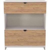 Welcome Furniture Ready Assembled Bora 2 Drawer Open Shelf Deep Chest
