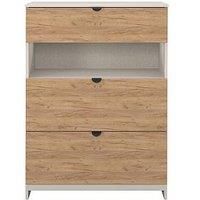 Welcome Furniture Ready Assembled Bora 3 Drawer Open Shelf Deep Chest