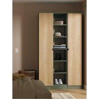 Welcome Furniture Ready Assembled Bora 2 Door Open Shelf Triple Wardrobe