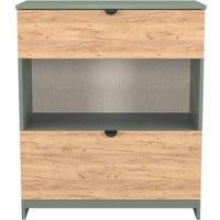 Welcome Furniture Ready Assembled Bora 2 Drawer Open Shelf Deep Chest