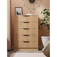 Welcome Furniture Ready Assembled Java 5 Drawer Chest, White