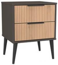 Welcome Bergen 2 Drawer Bedside Table - Grey & Oak