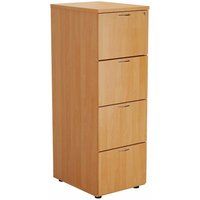 TC Office Deluxe 4 Drawer Filing Cabinet A4 Height 1365mm, Beech