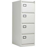 Office Hippo Bisley 4-Drawer Contract Steel Filing Cabinet - Goose Grey