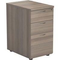 TC Group Essentials 3-Drawer Desk Pedestal Grey Oak 404mm x 800mm x 730mm (822TT)
