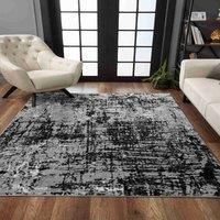 Serdim Rugs Modern Abstract Lines Pattern Contemporary Area Rug Black 160x230