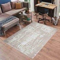 Serdim Rugs Modern Abstract Abrasion Contemporary Area Rug Gold 80x150