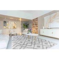 Shaggy Rugs Moroccan Berber Living Room Distorted Checkered Design