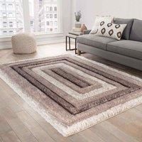 Serdim Rugs California Bordered Shaggy Rug 80 X 150cm Bronze