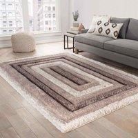 Serdim Rugs California Bordered Shaggy Rug 160 X 230cm Bronze