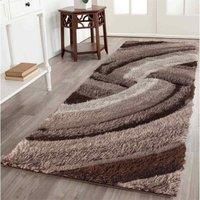 Serdim Rugs California Swirl Shaggy Rugs 120 X 170cm Bronze