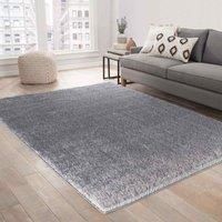 Serdim Rugs California Plain Shaggy Rugs 80 X 150cm Silver