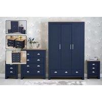 Navy Chest of 3 Drawers with Gold Legs - Zion