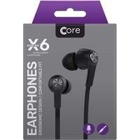 Core X6 Earphones with Built-In Remote & Microphone, Black