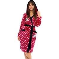 Disney Womens Minnie Mouse Dressing Gown Red Size Large
