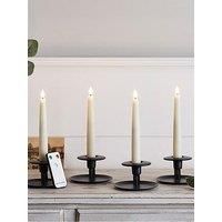 Lights4Fun 4 Ivory Truglow Remote Control Short Led Taper Candles