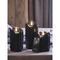 Lights4fun TruGlow 3 Pack LED Pillar Candles Flameless Battery Operated Timer