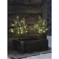 Lights4Fun Set Of 2 Pre Lit Christmas Tree Stake Lights