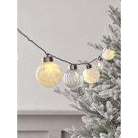 Lights4fun Christmas 25 LED Bauble Garland String Fairy Lights Battery Operated with Timer Indoor Use 8.4m