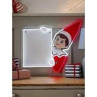 Lights4fun The Elf on The Shelf ® LED Neon Wipe Clean Whiteboard Wall Sign Hanging Christmas Decoration USB Powered with Remote & Timer
