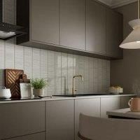 Linear White Gloss Porcelain Mosaic Sheet - 315 x 296mm