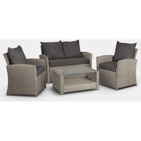 VonHaus 4 Piece Rattan Sofa Set Cushioned Outdoor Furniture Lounge & Dining