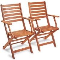 Wooden Folding Garden Chairs Set Of 2 Outdoor Patio Hardwood Armchair Lawn Deck