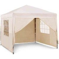 VonHaus Pop Up Gazebo 2.5x2.5m Marquee with Removable Side Panels – Ivory