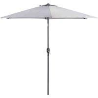 VonHaus 2.7M Steel Powder Coated Parasol - UV30+ Crank and Tilt Umbrella for Outdoor, Garden and Patio - Grey