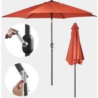 VonHaus 2.7M Steel Powder Coated Parasol - UV30+ Crank and Tilt Umbrella for Outdoor, Garden and Patio - Burnt Orange
