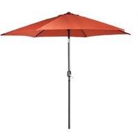 VonHaus 2.7M Steel Powder Coated Parasol - UV30+ Crank and Tilt Umbrella for Outdoor, Garden and Patio - Burnt Orange