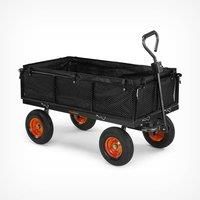Heavy Duty Garden Trolley Cart Wheelbarrow Trailer 4-Wheeled Mesh Liner 600Kg
