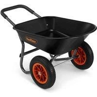 VonHaus 78L Wheelbarrow - Two Wheeled Heavy Duty Garden Waste Transportation