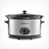 Electric Slow Cooker 6.5L - Removable Ceramic Pot & Glass Lid with Keep Warm