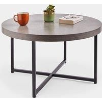 VonHaus Concrete-Look Round Coffee Table Modern Lightweight Contemporary Style