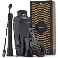 VonShef Black Cocktail Making Set 9pc Parisian Shaker Set Drinks Party Gift