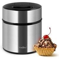 VonShef Ice Cream Maker Machine with Large 2L Removable Inner Bowl and Stainless Steel Finish – Ideal for ice Cream, Sorbet and Frozen Yoghurt