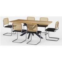 Abel 6 Seater Wooden Effect Dining Table With Bridgewater Chairs