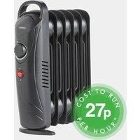 VonHaus Mini Oil Filled Radiator 800W 6 Fin – Portable Electric Small Heater – Adjustable Temperature & Tip Over Safety Switch – Black